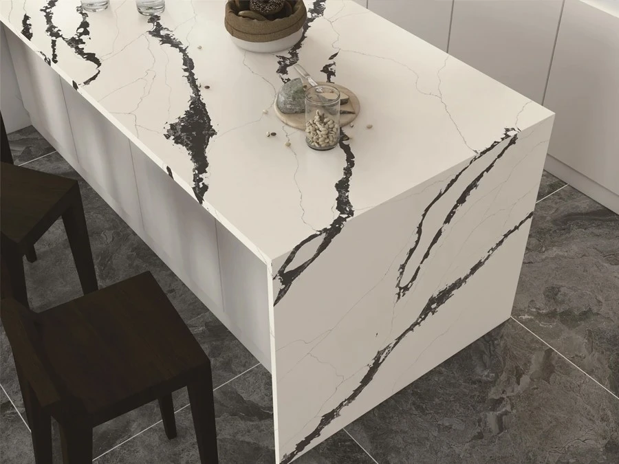 Panda White Quartz Dining Table Panda White Quartz Dining Table