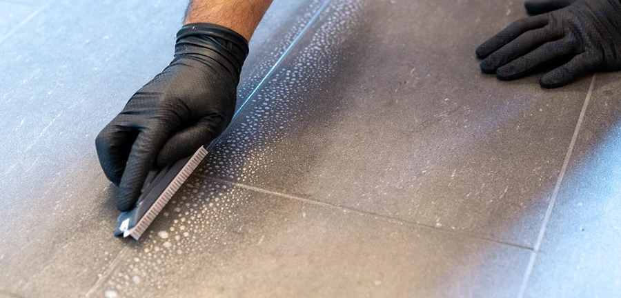 Remove Cement Stains from Grey Marble Tiles