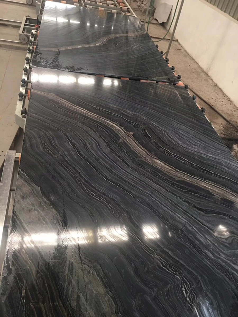 Silver Brown Wave Marble Slab 03