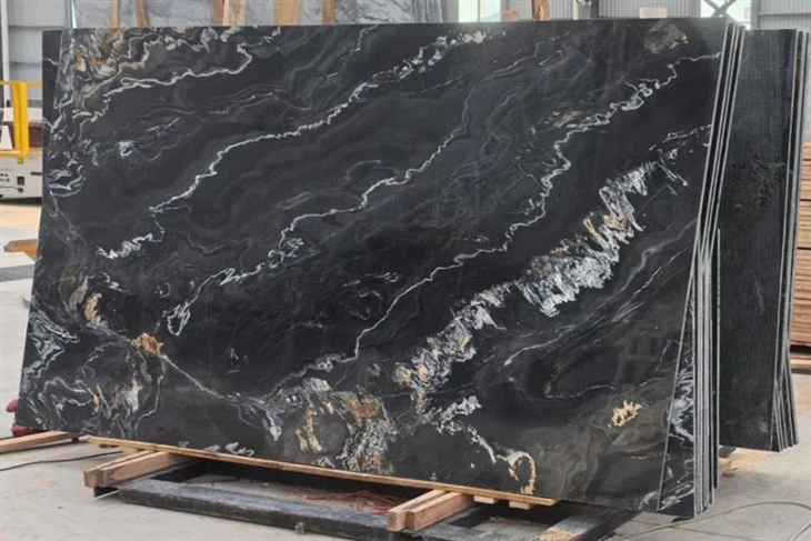 Titanium Gold Marble Slab Honed